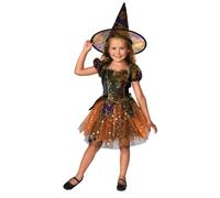 Filles Costume Sorcière Halloween Sorcières Déguisement Enfants + Chapeau Mignon