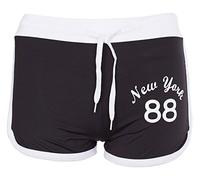 Filles de New York Imprimer Drawstring Pants Shorts Hot Runner, Noir/Blanc, 11-12 ans