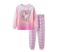 Filles De Noël Licorne Pyjamas Vêtements de Nuit 2pcs Manches Longues Chemises de Nuit Hauts Bas Pjs Ensembles de Pyjama pour Bambin Taille 7-8 Ans 8T Action de grâces Noël Cadeaux