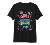 Filles des années 80, Just Want Have Fun Retro Throwback Party T-Shirt Haut de Gamme