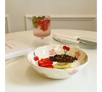 Filles En Céramique Irrégulier Pincé À La Main,Fleur,Ins,Fait À La Main,Fruits,Salade,Bol De Service,Dessert,Yaourt,Petit Déjeuner,Bol De Démontrent D'avoine
