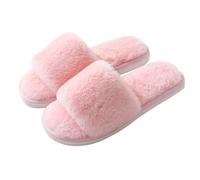 Filles en Peluche Pantoufles Ouvertes Orteils, Chaussures Rose Ultra Doux Mousseux Enfants Maison Avec Antidérapant Chaussures Mignonnes Soles pour Les Filles Cadeau Glisse Sur Chaussure Chaudes