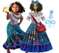 Filles Encanto Costume princesse robe Costume charme enfant Cosplay Mirabel carnaval Isabela Cosplay fête d'anniversaire vêtements de noël Mirabel Dress C
