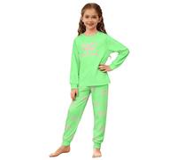 Filles Ensemble De ma 2 Pièces Saint-Valentin Imprimé Cœur avec Nœud À Volants Manche ues Cozy Confortable Assortis Haut Et Pantalon #F5