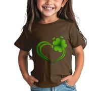 Filles et Garçons St Day Chemise Graphique Thé Confortable Fit for Daily Wear Green Ages 1 15 Fille Chemisier Élégant, café, 6-7 ans