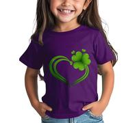 Filles et Garçons St Day Chemise Graphique Thé Confortable Fit for Daily Wear Green Ages 1 15 Fille Chemisier Élégant, lilas, 2-3 ans