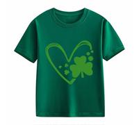 Filles et Garçons T-shirt à manches courtes décontracté St Day Middle et Grand Enfants Personnalité rétro Impression 2D Chemise à manches courtes ample pour enfants Manches longues, AG, 4-5 ans