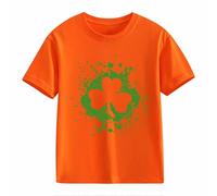 Filles et Garçons T-shirt à manches courtes décontracté St Day Milieu et Grand Enfants Rétro Personnalité 2D Impression 2D Chemises pour bébés à manches courtes amples Filles 68, Orange, 6-7 ans