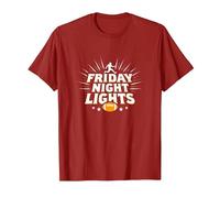 Filles Football Friday Night Lights Game Day Spirit T-Shirt, Homme, Canneberge, L