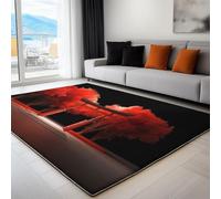 Filles Garçons Tapis Modernes Rendu 3D Architecture Dessin Animé , Moquette Lavable En Machine Avec Dessous Antidérapant, Tapis Décoratif Pour Cuisine Entrée Et Maison, Dimension 140 X 200 Cm, Rouge