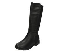 Filles H5083 Noir Hiver Talon Bas Bottes Par Spot On Solde Prix