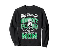 Filles Hockey Mama My Favorite Player Calls Me Mom Vert Sweatshirt