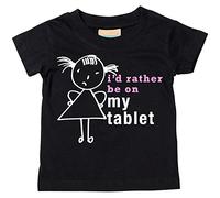 Filles I D Rather Be jouer dehors T-shirt bébé tout-petit enfants Disponible en tailles 0-6 mois pour 14-15 ans Fille bâton personne noir noir 5-6 ans
