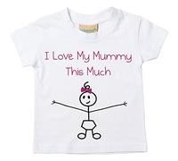 filles I Love My Mummy This Much T-shirt Bébé tout-petit enfants disponible en tailles 0-6 mois pour 14-15 ans fille Bâton personne - Blanc, 24-36 mois
