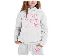 Filles Jogging Survêtement Ensembles Joggers Automne Sportwear Ensemble Fille 2 Pièces Costume Street Dance Outfit Suit pratique et confortable Sports Sweat Capuche Pantalons Cadeau 7-16 Ans