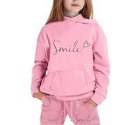 Filles Jogging Survêtement Ensembles Pantalon et Sweats Haut 2 Pièce Sweat Capuche Legging Sport Veste d'Entraînement Décontracté Enfants Street Dancewear pour 3-15 Ans
