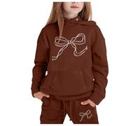 Filles Jogging Survêtement Ensembles Sweatshirt+Pantalon de Sport Sweat Capuche et Bas Costume Street Dance Outfit Enfants Fille Ensemble Enfant Vêtement d'automne Printemps