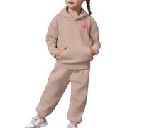 Filles Jogging Survêtement Ensembles Sweatshirt+Pantalon de Sport Sweat-Shirt et Pantalon Costume Street Dance Outfit Full Zip Fille Imprimer Toison Cadeau Ado 3-14 Ans