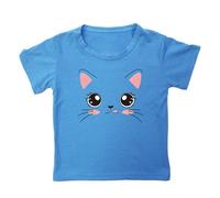 Filles Locker Décontracté Tendance Mignon Chat Imprimé T-shirt à Manches Courtes Top Vêtements Bébé Acheter en ligne, bleu, 4-5 ans