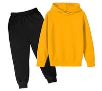 Filles Loisirs Sweatshirt Set Filles,Automne Hiver Vêtements ado Manche Longue Automne Haut Top et Pantalons Ensemble Fille 2 Pièces Ensembles Enfant Unisex Pantalon Sweats Capuch 7-12 Ans