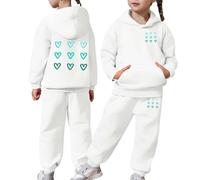 Filles Loisirs Sweatshirt Set Filles,Survêtement Jogging Survêtement Automne et Hiver Costume Vêtements Mode Ados Pantalon Sweats Haut 2 Pièce Sports Sweat Capuche Pantalons pour Fille 5-14 Ans