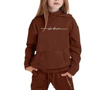 Filles Loisirs Sweatshirt Set Sport Costume Manches Longues Tenue Enfant Fille Mode Printemps Vêtements Ados Encapuchonné Crop Top Bottom Pull Pantalon pour 5-14 Ans