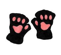 Filles Mitaines D'hiver Griffe de Chat Gants - Chauds en Peluche Moufles Demi-Doigt Epais Motif Patte D'ours Gants - Thermique Mignon Joli Douce pour Femme