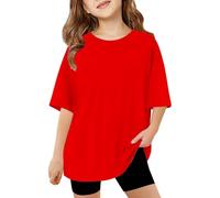 Filles Mode Décontracté Manches Courtes et Manches Longues Tops Imprimés Confortable Respirant Décontracté Cool T-shirts Été Lâche Tops Col Rond Sweats à Manches Longues T-shirt Peau Chemise à Manches