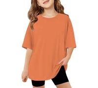 Filles Mode Décontracté Manches Courtes et Manches Longues Tops Imprimés Confortable Respirant Décontracté Cool T-shirts Été Lâche Tops Col Rond Sweats à Manches Longues T-shirt Peau Chemise à Manches