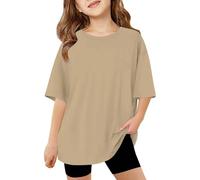 Filles Mode Décontracté Manches Courtes et Manches Longues Tops Imprimés Confortable Respirant Décontracté Cool T-shirts Été Lâche Tops Col Rond Sweats à Manches Longues T-shirt Peau Chemise à Manches