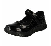 Filles Noir Verni Et PU spot on Barre en T Chaussures Tailles UK 10 - 2:H2R559
