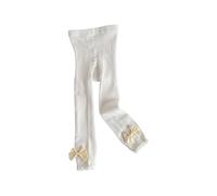 Filles Pantalons Extensible Tissu Respirant Leggings Bowknot Bande élastique confortable pour vêtements décontractés quotidiens Bas élégants pour filles, Arc blanc, S