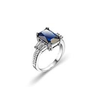 Filles Pas Cher Anneaux Saturn Bague en Saphir Zircon Bijoux 925 Bijoux Féminins de Bonne Mine Vous Appter Bonne Chance, bleu saphir, nombre 8 t