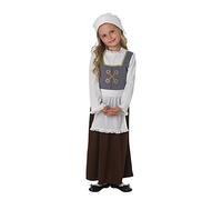 Filles PAUVRE Tudor Victorien Historique Livre Jour Ecole Costume déguisement - Gris, 7-8 Years