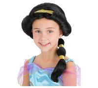 Filles Princesse Arabe Perruque Jasmin Déguisement Conte de Fées Noir Geine