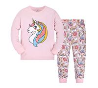 Filles Pyjama De Noël Chat Vêtements de Nuit Deux pièces Manches Longues Chemises de Nuit Hauts Bas PJ Ensembles de Pyjama pour Childs Taille 6-7 Ans 7T Action de grâces Noël Cadeaux