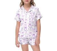 Filles Pyjamas vêtements de Nuit Manches Longues Pyjama Mignon Haut Pantalons Ensemble Maison Coffret d'hiver pour Enfants Jeunes