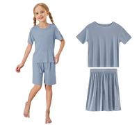 Filles Pyjamas vêtements de Nuit Manches Longues Pyjama Mignon Simple Haut Top Pantalon Enfant en Bas Ge Deux PièCes Coffret d'hiver pour Enfants et GarçOns
