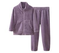 Filles Pyjamas vêtements de Nuit Manches Longues Simple Doux Surpyjama Pyjama Kids Unisex Coton Enfant en Bas Ge Deux PièCes Coffret d'hiver pour Enfants Jeunes