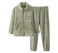 Filles Pyjamas vêtements de Nuit Manches Longues Simple Doux Surpyjama Pyjama Kids Unisex Coton Enfant en Bas Ge Deux PièCes Coffret d'hiver pour Enfants Jeunes