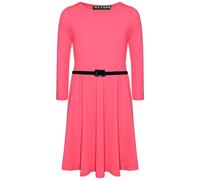 Filles Robe Patineuse Enfants Fête Mode avec Ceinture Gratuite 3/4 Manches 7-13