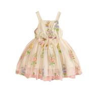 Filles Robes Princesse été sans Manches Enfants Retour Noeud Papillon d'été Coton Loisirs de Fête Col Rond Swing Robe pour Fille Robes de Fête Soirée Ceremonie Vacances Pas Cher 0-4 ans