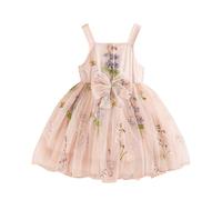 Filles Robes Princesse été sans Manches Enfants Retour Noeud Papillon d'été Coton Loisirs de Fête Col Rond Swing Robe pour Fille Robes de Fête Soirée Ceremonie Vacances Pas Cher 0-4 ans