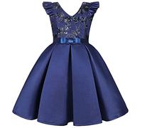 Filles Robes Tulle sans Manches Col V Robes Tutu Mariage Anniversaire Cake Smash Robe Soirée Princesse Fête Jupe d'anniversaire Ceremonie Mariage Fête Paillette Robe de Soirée Enfant