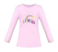 Filles Rose Manche Longue T-Shirt Enfants Tops Arc-en-Ciel Pétillant Lettre Essentiel 7-8 Ans