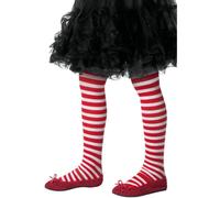 Filles Rouge & Blanc Rayé Noël Collants Déguisement Accessoire 8-12 Ans Noël
