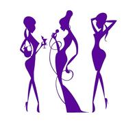 Filles sexy vinyle sticker mural bar cocktail fête boisson boîte de nuit mode fenêtre stickers muraux pour salon chambre décor petit - 28x30 cm
