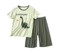 Filles Short Pyjamas Tenues et ensembles pour garçons Vêtements de jeu confortables pour les 3 à 11 ans Décontractés et vêtements de nuit Caractéristiques Conception à col rond (Green,6-7 ans)