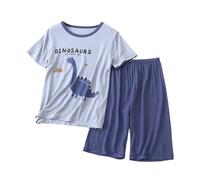 Filles Short Pyjamas Tenues et ensembles pour garçons Vêtements de jeu confortables pour les 3 à 11 ans Décontractés et vêtements de nuit Caractéristiques Conception à col rond (Light Blue,3-4 ans)