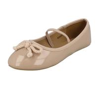Filles Spot On Élastique Barre Plat Ballet Noeud Vamp Ballerines Tennis Taille